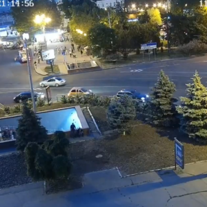 Woman squatting in public