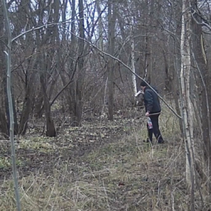 Bottle collector at the trail
