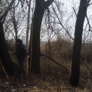 Busy day of men coming to the trails