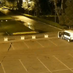 Night time leak in the parking lot