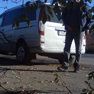 The man with his old van