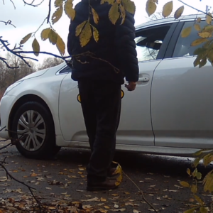 Taxi driver making yellow stream