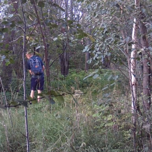 Changing cloths in the woods?