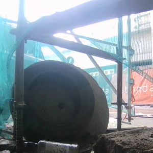 Powerful streams at the construction site