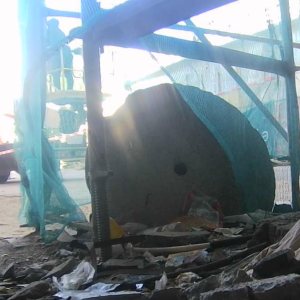 Workers at the construction site