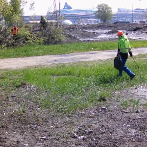 Litter patrol at the dumping fields