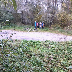 A group gathering at the parking lot