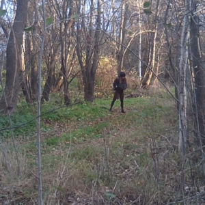 Women and cars on the trail