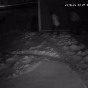 A lady leaking and a man dumping