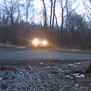 Vehicles in the lot and illegal dumping at night
