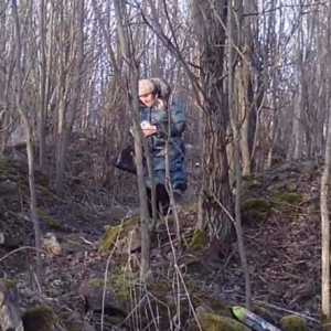 Just off the trail getting some action
