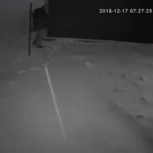 A man leaving a fresh mark in the snow