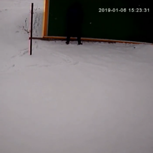 Fresh puddle in the snow