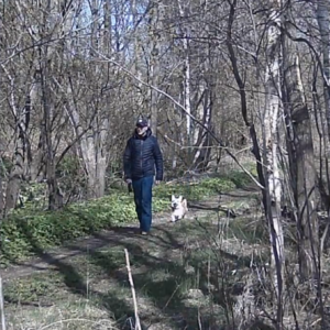 Taking a walk with the good boy
