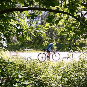 Biker at the lot