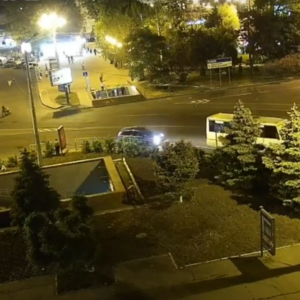 Busy Night by the Train Station